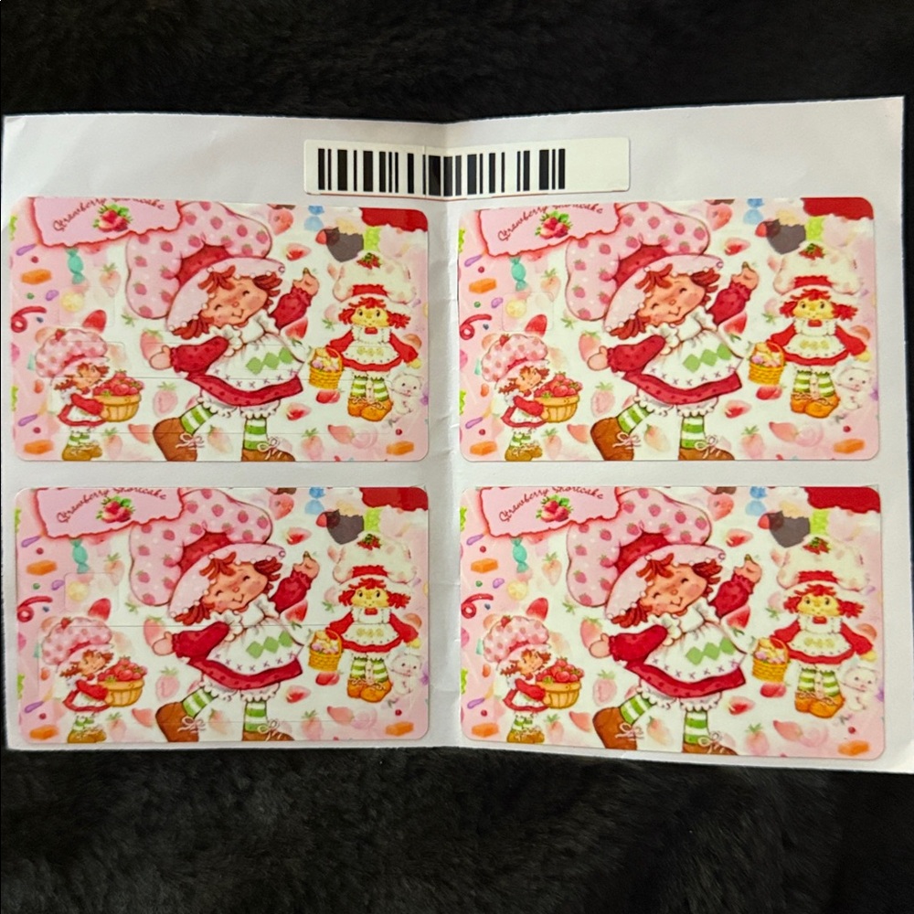 Strawberry Shortcake Style Credit Card Covers Set Cute Pink Card Skins